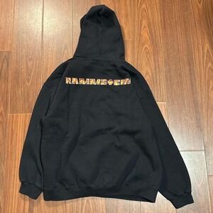 Vintage 90s Tultex Rammstein Black Pullover Hoodie‎ Size Mens XL